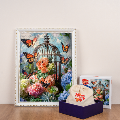 Butterfly Garden - Wooden Jigsaw Puzzle