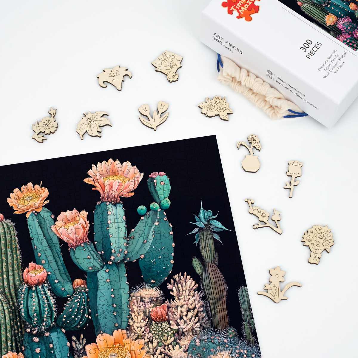 Charming Cactus - Wooden Jigsaw Puzzle