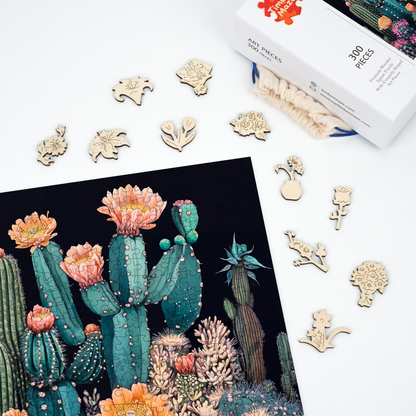 Charming Cactus - Wooden Jigsaw Puzzle