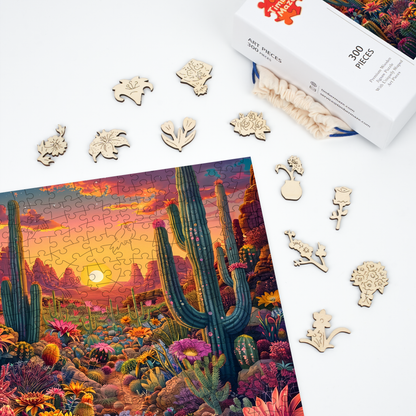 Desert Bloom - Wooden Jigsaw Puzzle