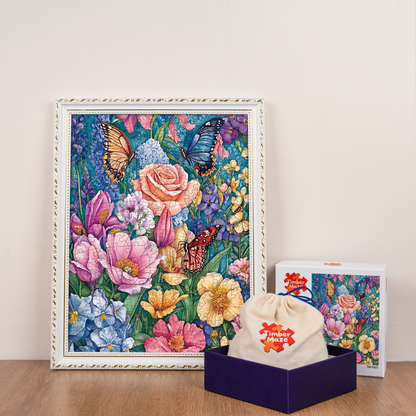 Floral Butterflies - Wooden Jigsaw Puzzle
