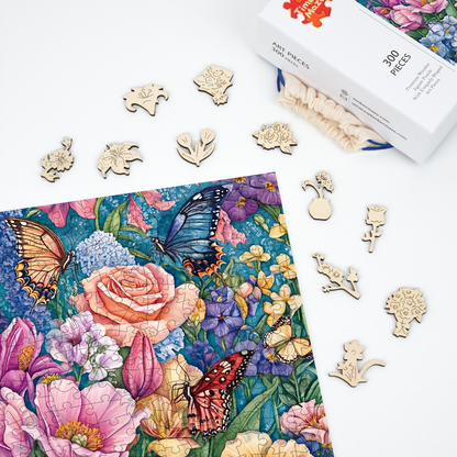 Floral Butterflies - Wooden Jigsaw Puzzle