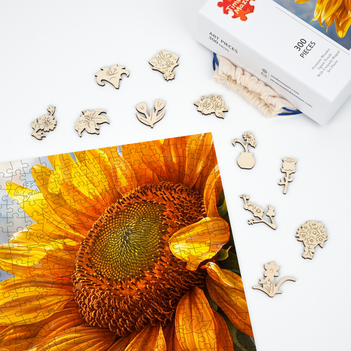 Golden Sunflower - Wooden Jigsaw Puzzle