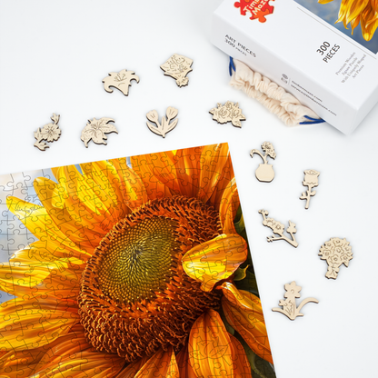 Golden Sunflower - Wooden Jigsaw Puzzle