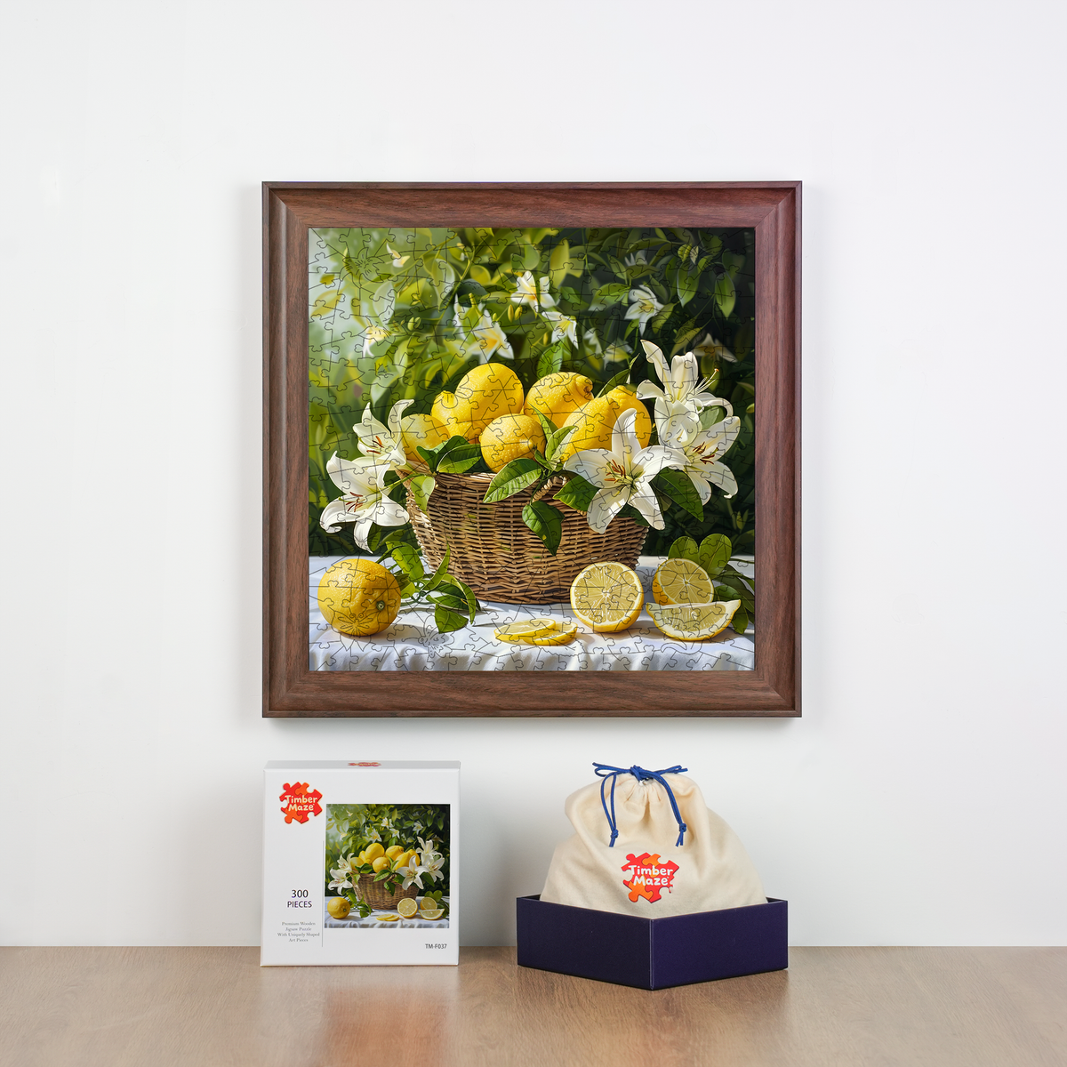 Lemon & Lilies - Wooden Jigsaw Puzzle