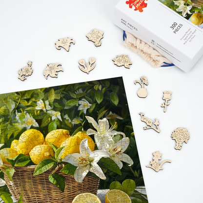 Lemon & Lilies - Wooden Jigsaw Puzzle