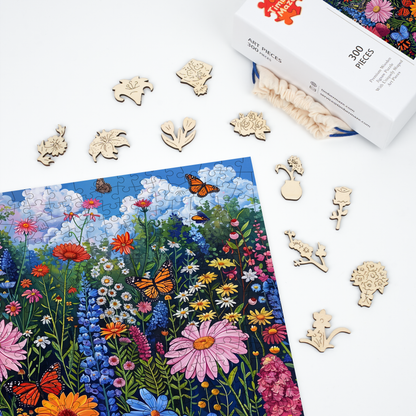 Wildflower Symphony  - Wooden Jigsaw Puzzle