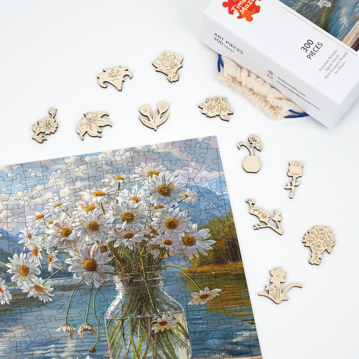 Mountain Daisies - Wooden Jigsaw Puzzle
