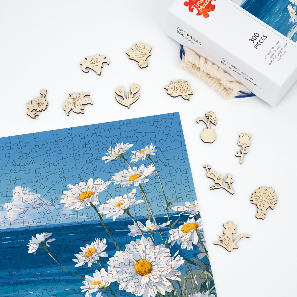 Sea Daisies - Wooden Jigsaw Puzzle