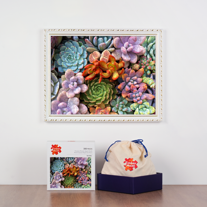 succulents - Wooden Jigsaw Puzzle