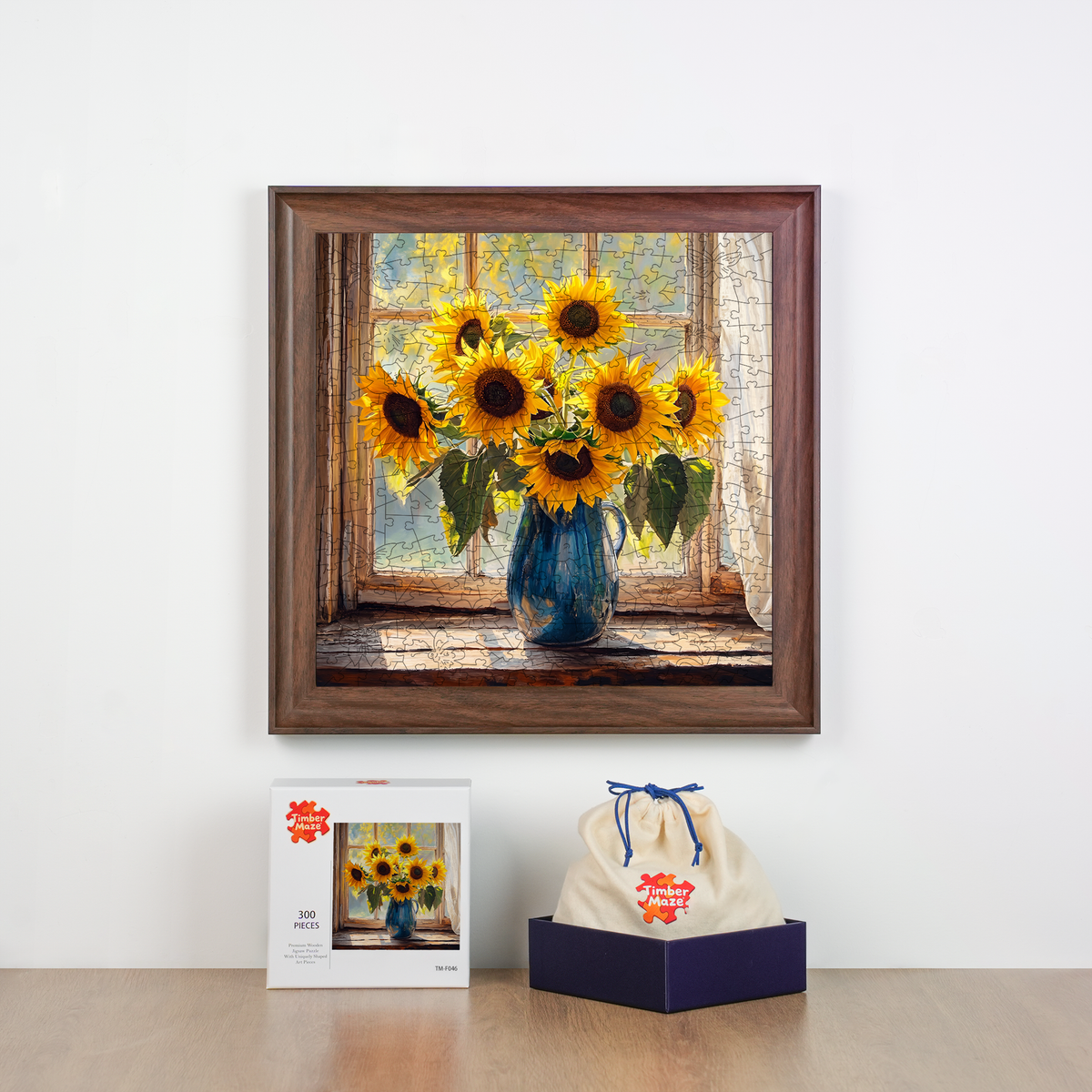 Sunflowers by the window - Wooden Jigsaw Puzzle
