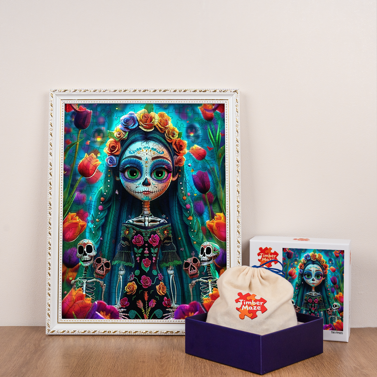 Day of the Dead Girl - Wooden Jigsaw Puzzle