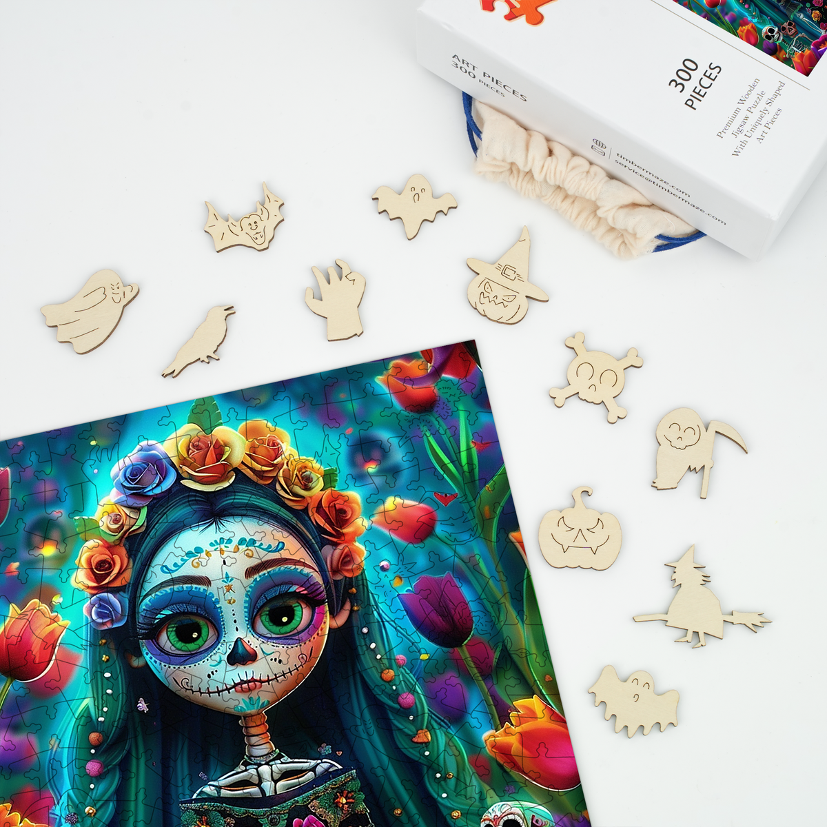 Day of the Dead Girl - Wooden Jigsaw Puzzle