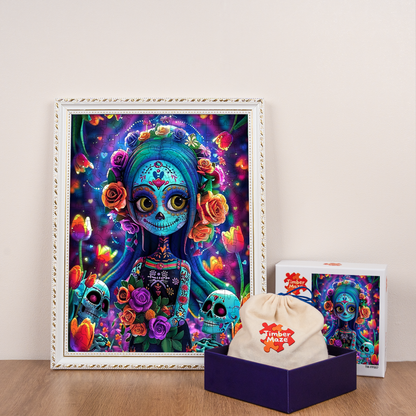 Sugar Skull Girl - Wooden Jigsaw Puzzle