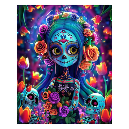 Sugar Skull Girl - Wooden Jigsaw Puzzle