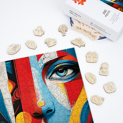 Abstract Portrait - Wooden Jigsaw Puzzle