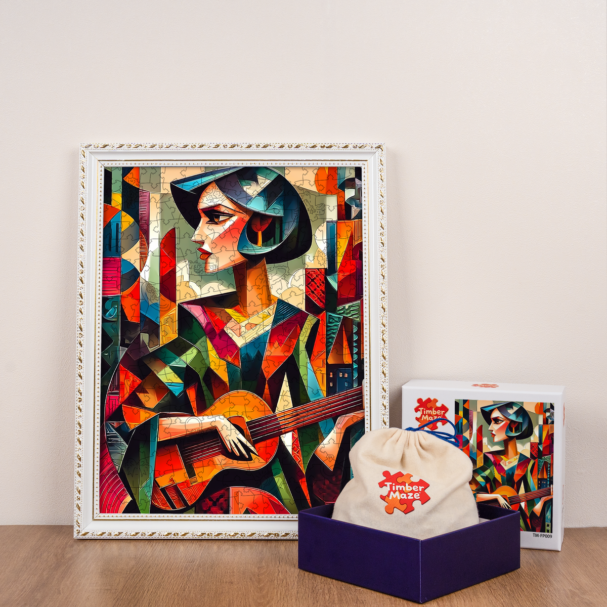 Cubist Guitarist - Wooden Jigsaw Puzzle