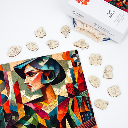 Cubist Guitarist - Wooden Jigsaw Puzzle