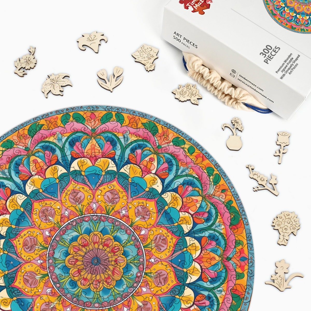 Floral Zen - Wooden Jigsaw Puzzle