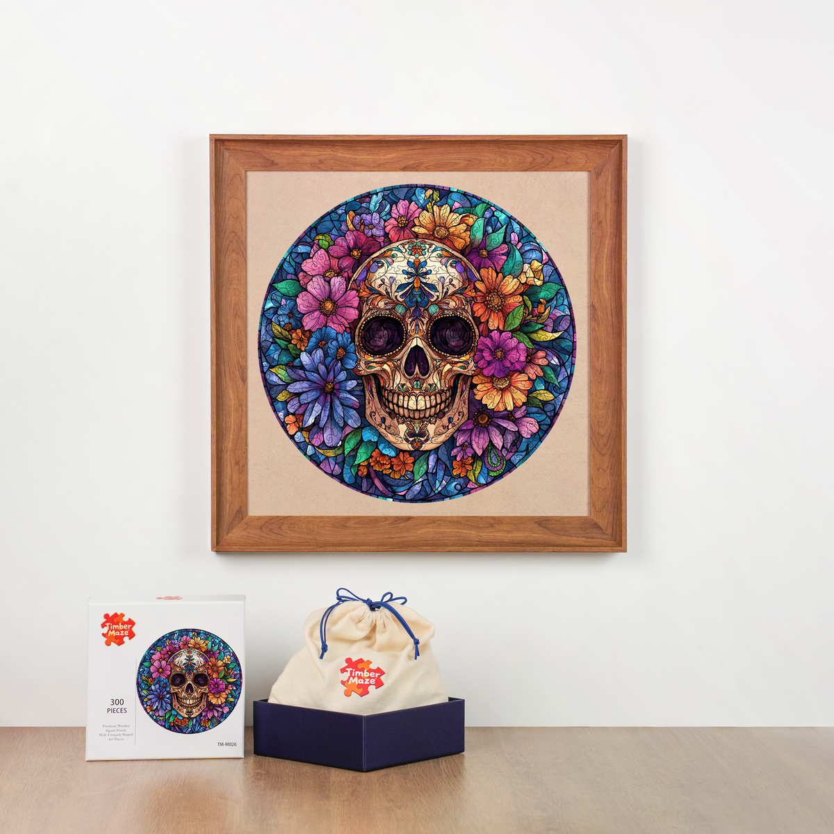 Floral Calavera - Wooden Jigsaw Puzzle