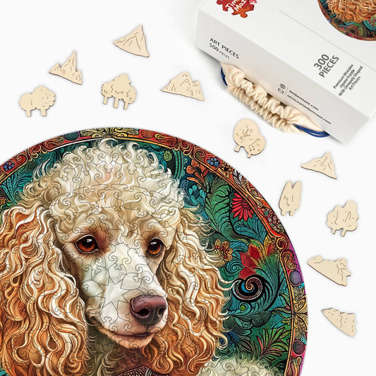 Golden Curls Mandala - Wooden Jigsaw Puzzle
