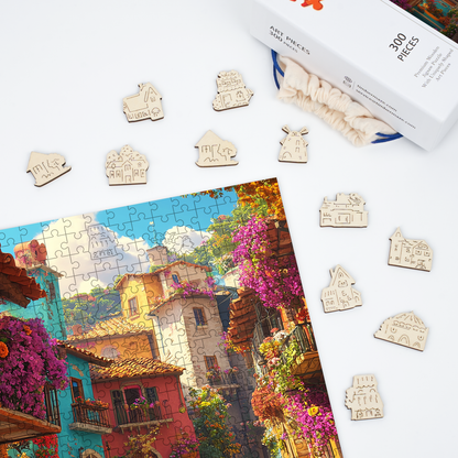 Fresh Flower Town - Wooden Jigsaw Puzzle