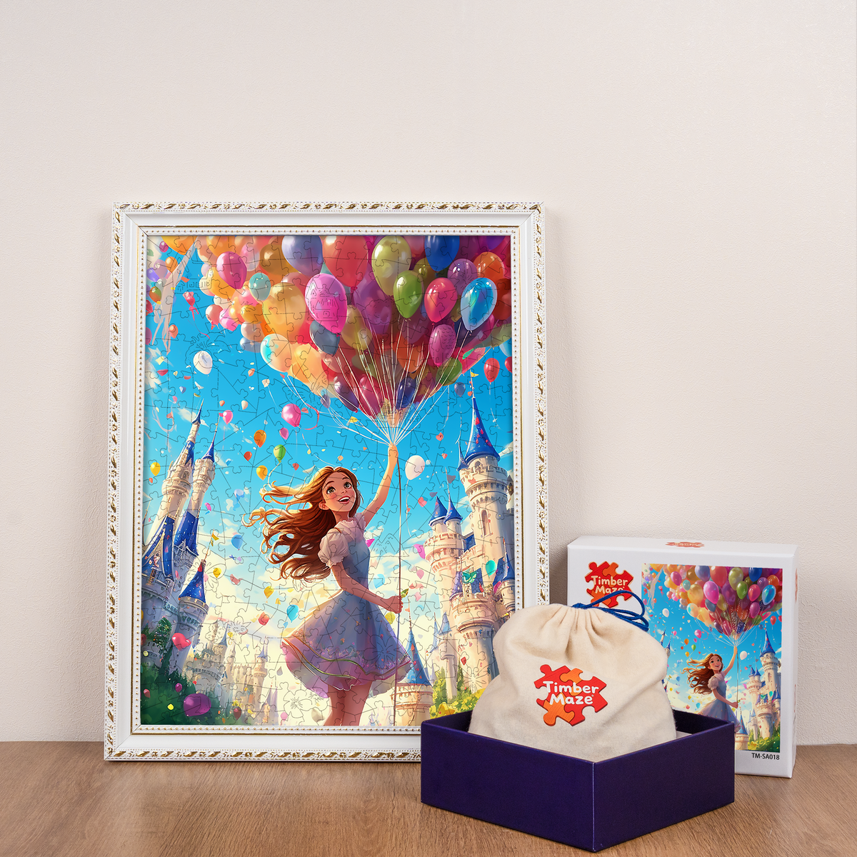 Balloon Castle Dream - Wooden Jigsaw Puzzle