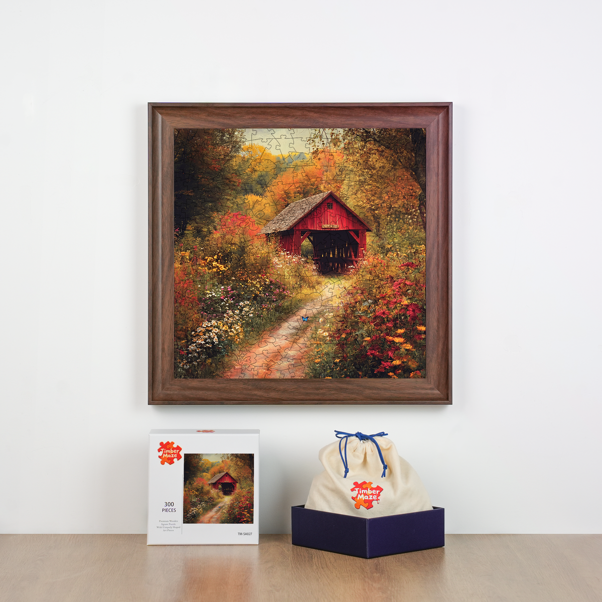 Autumn Bridge - Wooden Jigsaw Puzzle