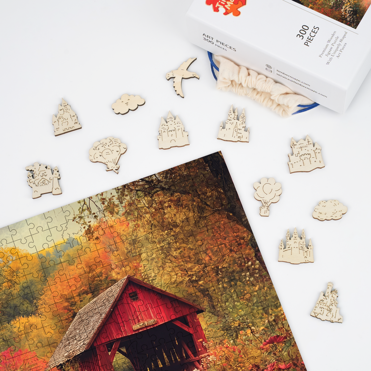 Autumn Bridge - Wooden Jigsaw Puzzle