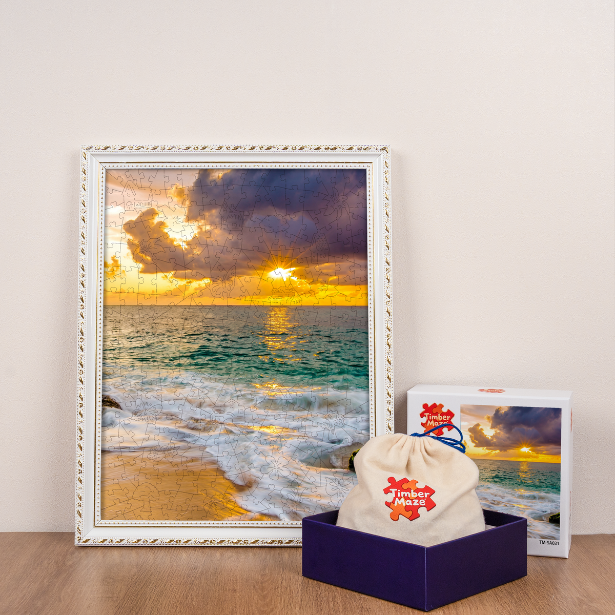 colorful beach - Wooden Jigsaw Puzzle