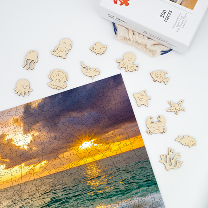 colorful beach - Wooden Jigsaw Puzzle