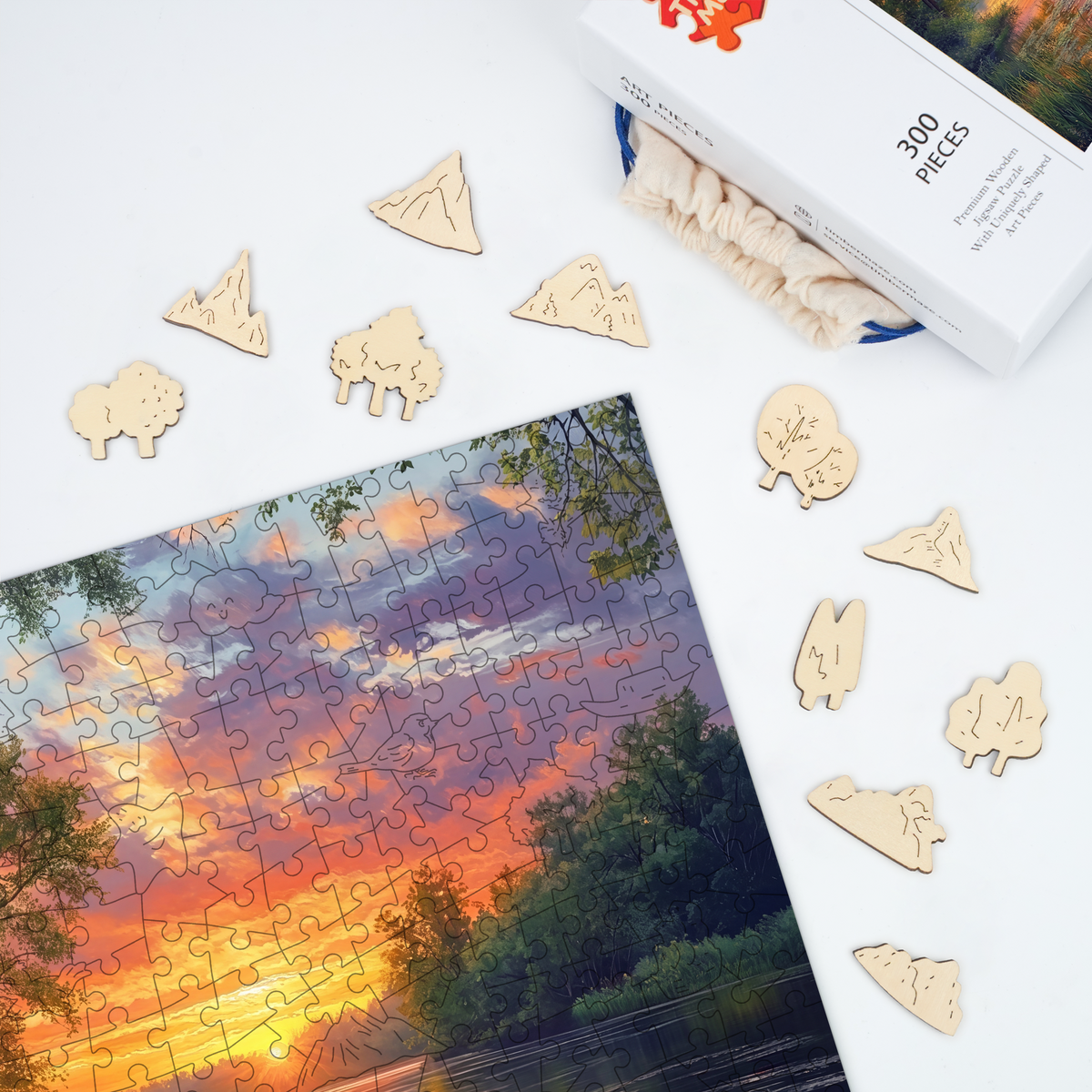 Golden Lake - Wooden Jigsaw Puzzle