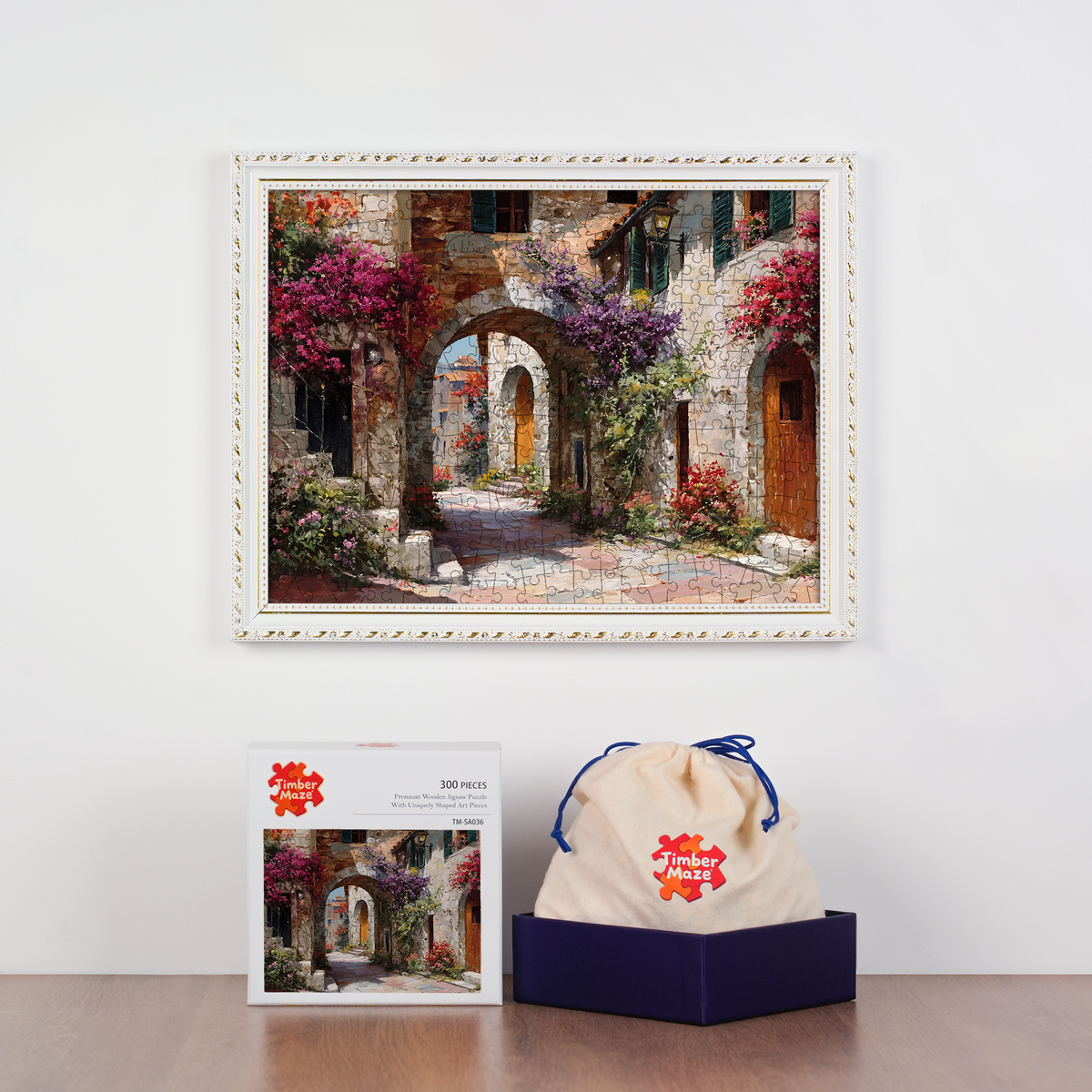Mediterranean Alley - Wooden Jigsaw Puzzle