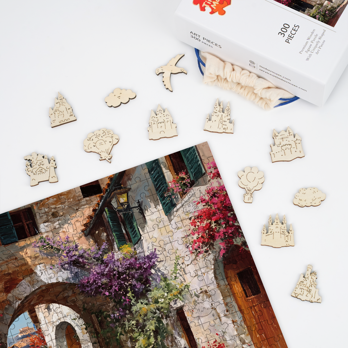 Mediterranean Alley - Wooden Jigsaw Puzzle