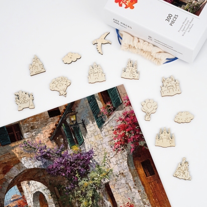 Mediterranean Alley - Wooden Jigsaw Puzzle