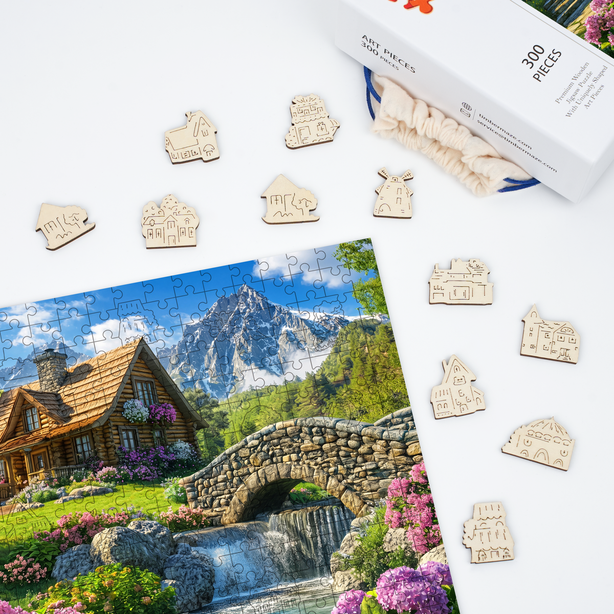 Mountain Chalet - Wooden Jigsaw Puzzle