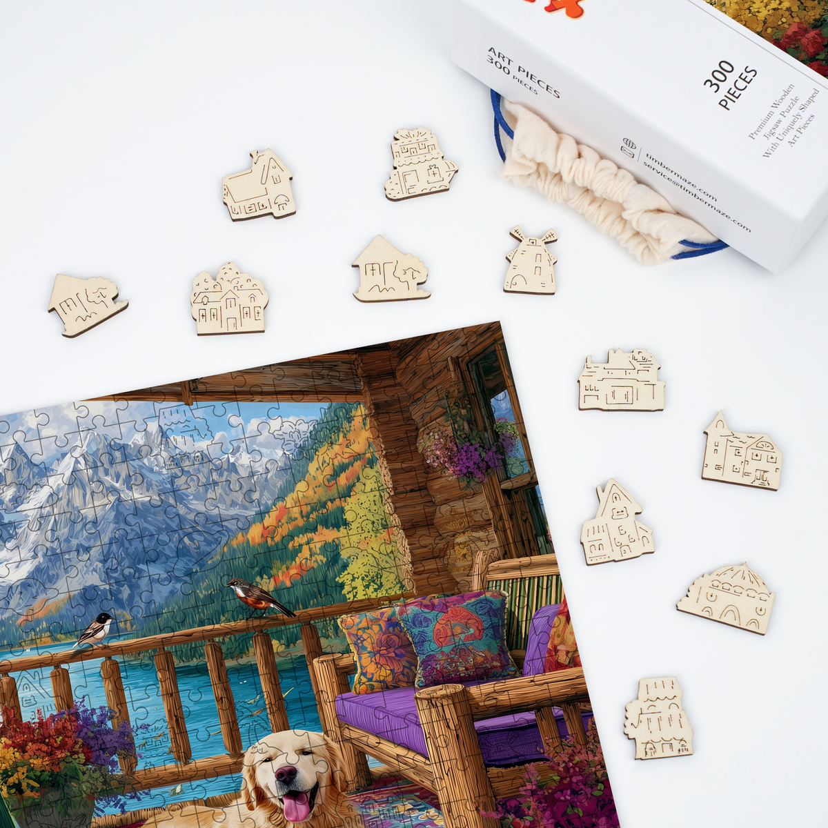 Mountain View Porch - Wooden Jigsaw Puzzle