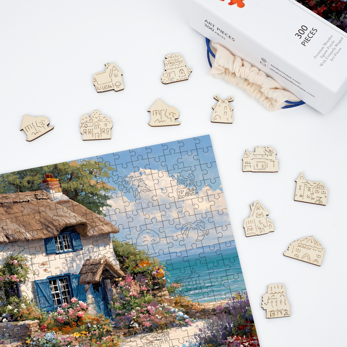 Seaside Cottage - Wooden Jigsaw Puzzle