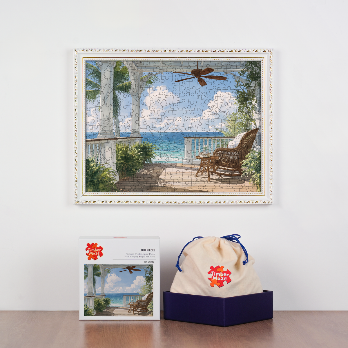 Seaside Porch Serenity - Wooden Jigsaw Puzzle