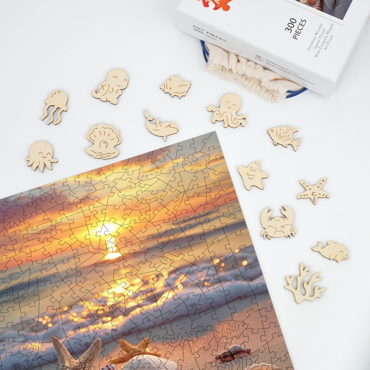 Sunset Shells - Wooden Jigsaw Puzzle