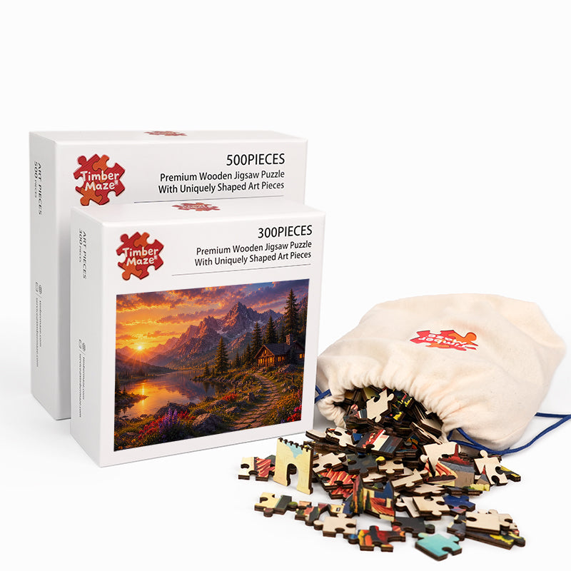 Alpine Glow - Wooden Jigsaw Puzzle