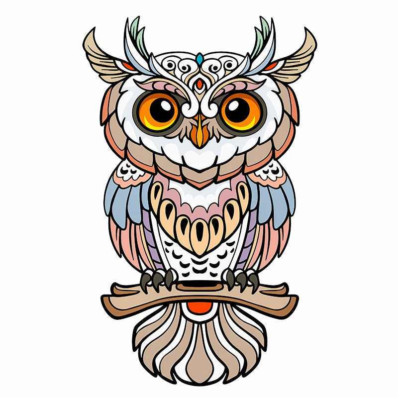 Feathered Owl Totem - Wooden Jigsaw Puzzle
