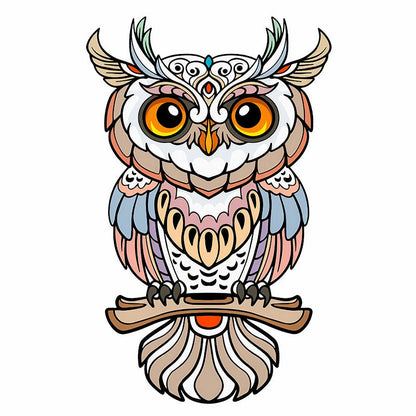 Feathered Owl Totem - Wooden Jigsaw Puzzle