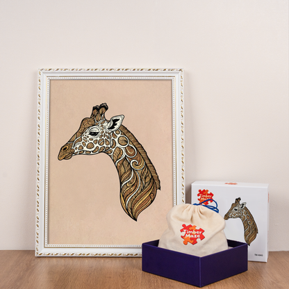 Giraffe Swirl - Wooden Jigsaw Puzzle
