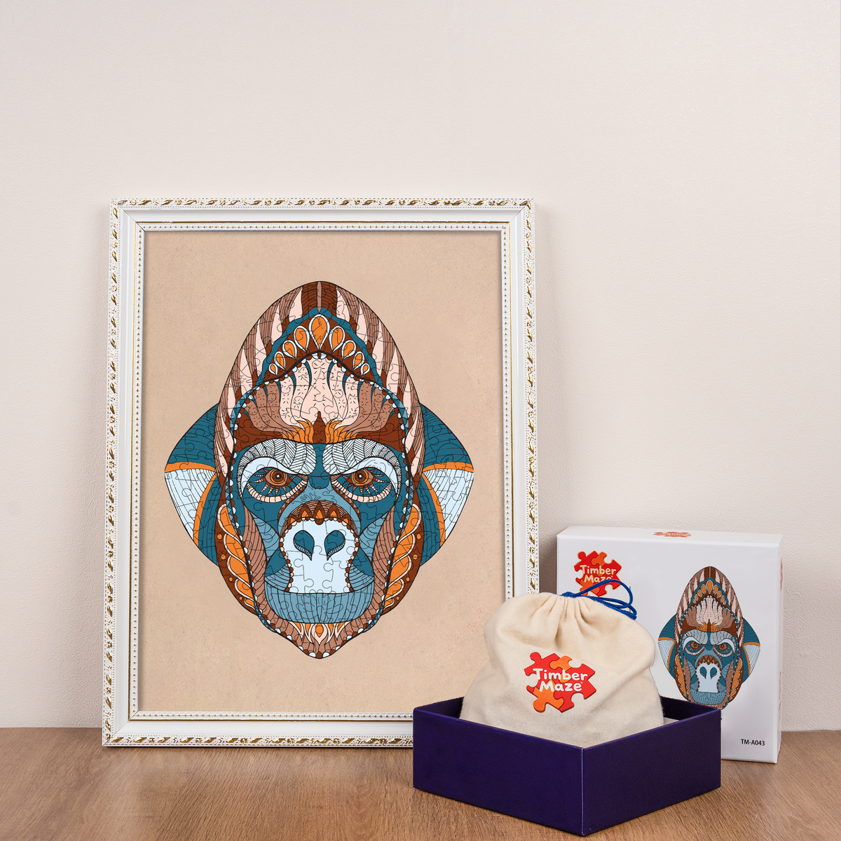 Gorilla Totem - Wooden Jigsaw Puzzle