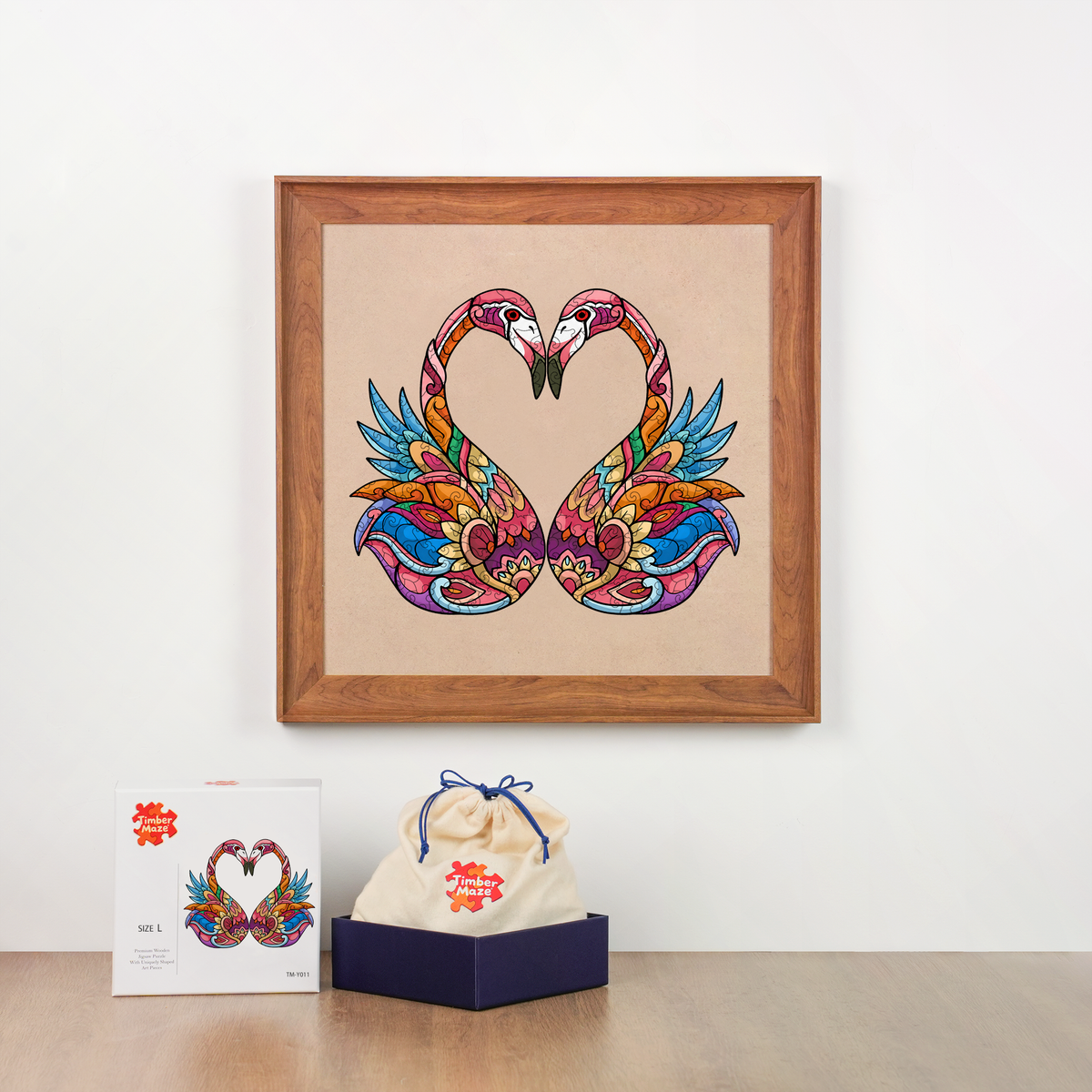 Love Flamingos - Wooden Jigsaw Puzzle