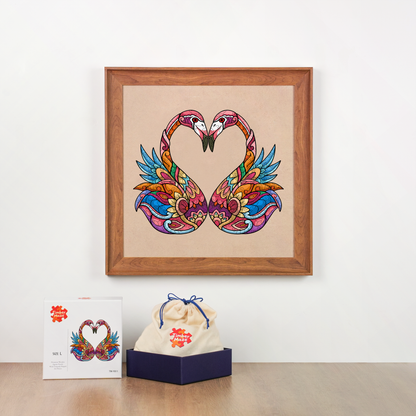 Love Flamingos - Wooden Jigsaw Puzzle