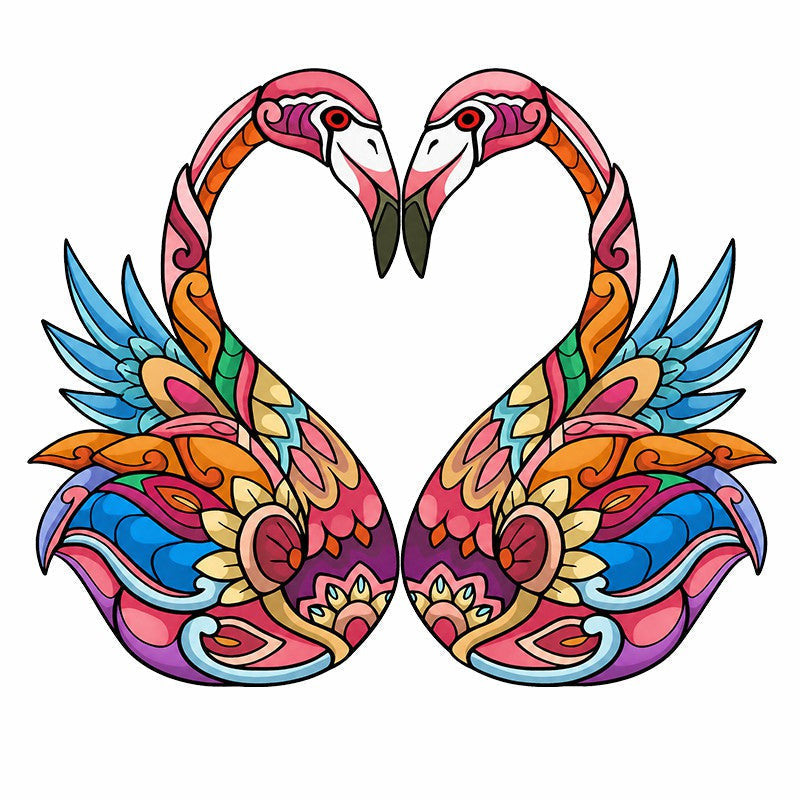 Love Flamingos - Wooden Jigsaw Puzzle