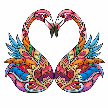 Love Flamingos - Wooden Jigsaw Puzzle