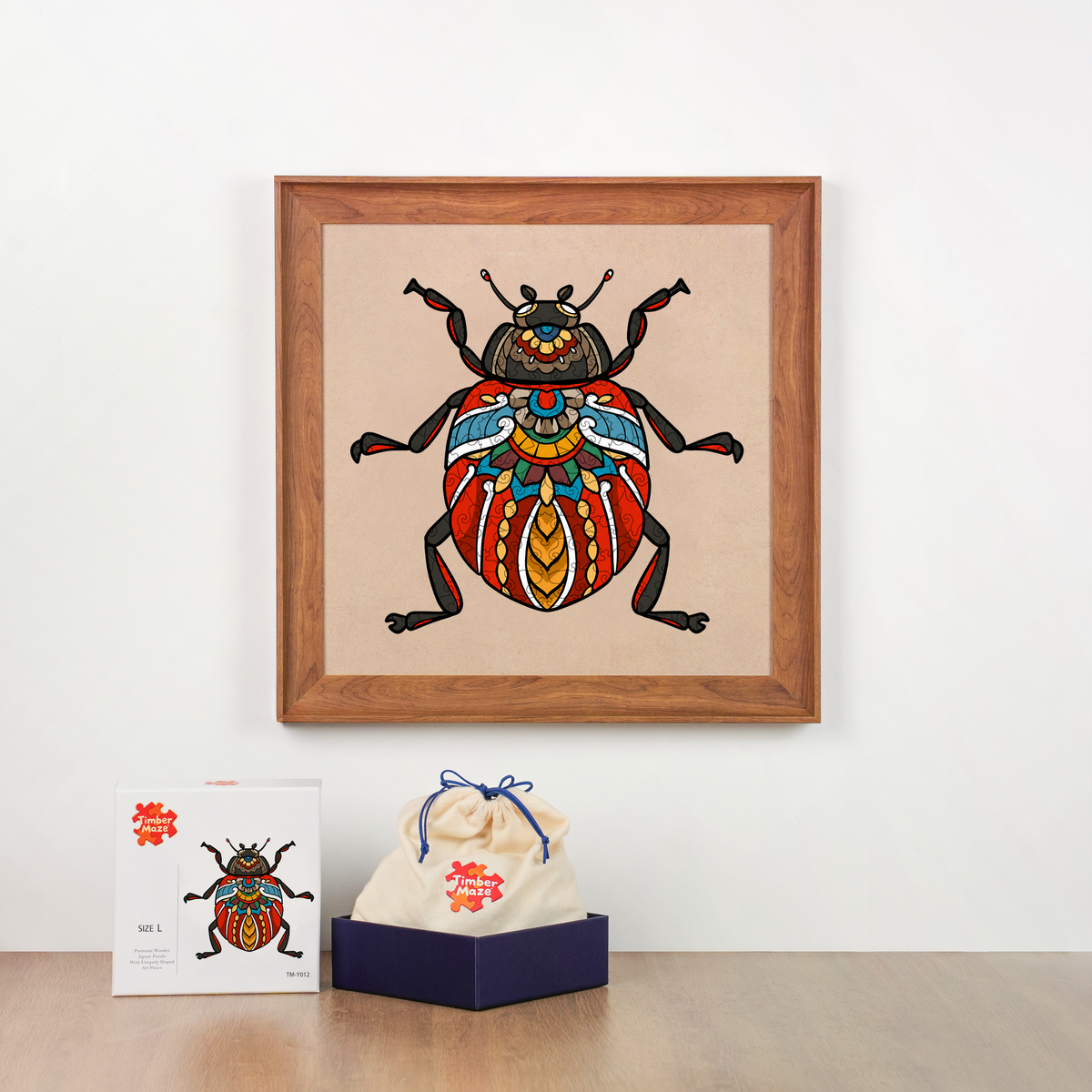 Mandala Beetle - Wooden Jigsaw Puzzle